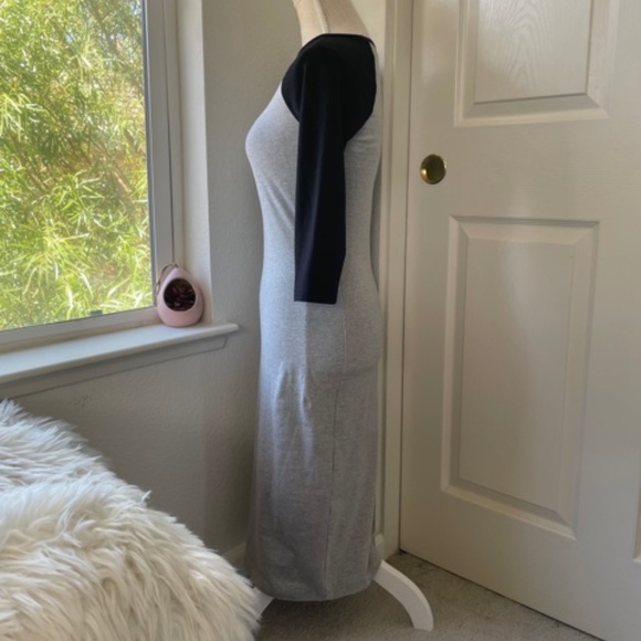 Forever 21 | Grey & Black Baseball Tee Midi Sleeve Dress Y2K Sporty Chic Size S - Picture 3 of 5